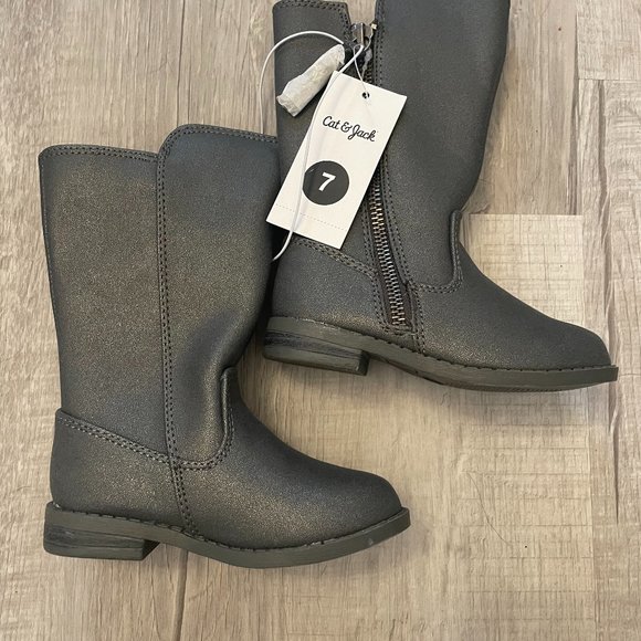 NWT Cat & Jack Girls Zipper Boots - Picture 1 of 4